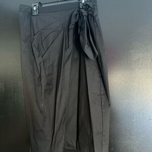 Black Wrap Skirt- midi